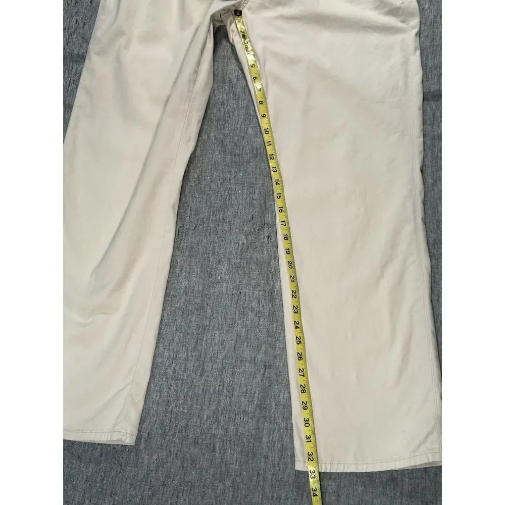 Johnnie-O Pants Mens 40x32 Off-White Straight Leg Stretch Beachy Coastal Prep